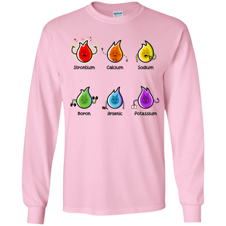 T-Shirts Light Pink / YS Flaming Elements Science Youth Long Sleeve T-Shirt