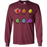 T-Shirts Maroon / YS Flaming Elements Science Youth Long Sleeve T-Shirt