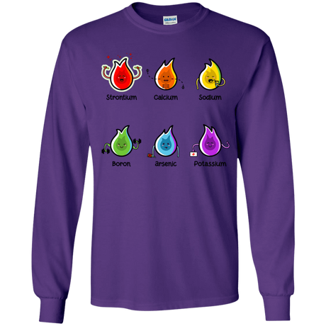 T-Shirts Purple / YS Flaming Elements Science Youth Long Sleeve T-Shirt