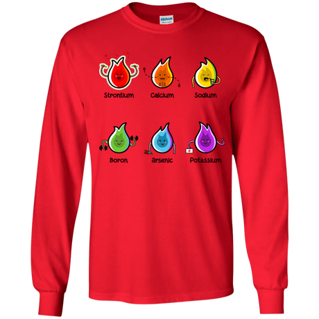 T-Shirts Red / YS Flaming Elements Science Youth Long Sleeve T-Shirt