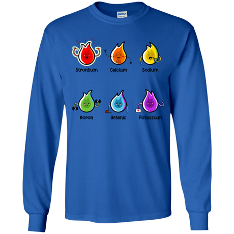 T-Shirts Royal / YS Flaming Elements Science Youth Long Sleeve T-Shirt