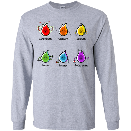 T-Shirts Sport Grey / YS Flaming Elements Science Youth Long Sleeve T-Shirt
