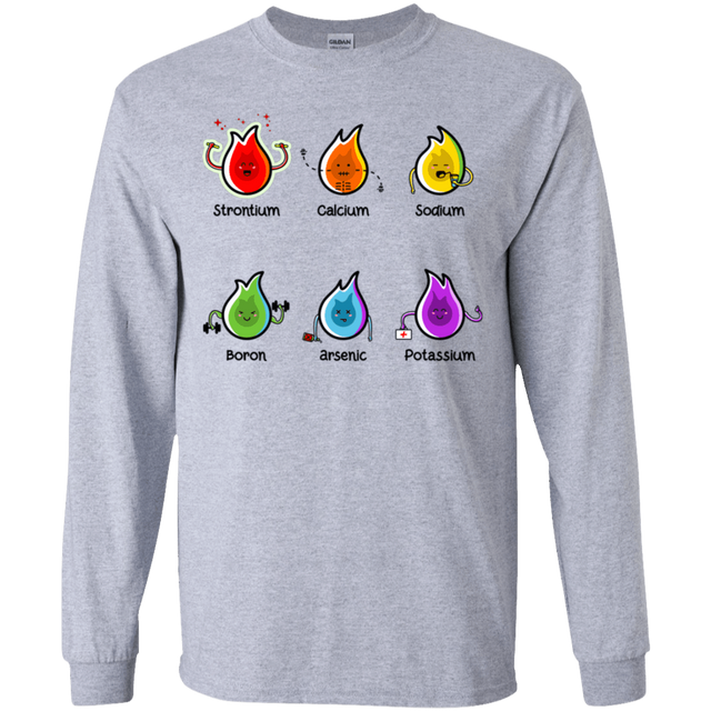 T-Shirts Sport Grey / YS Flaming Elements Science Youth Long Sleeve T-Shirt