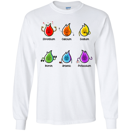 T-Shirts White / YS Flaming Elements Science Youth Long Sleeve T-Shirt