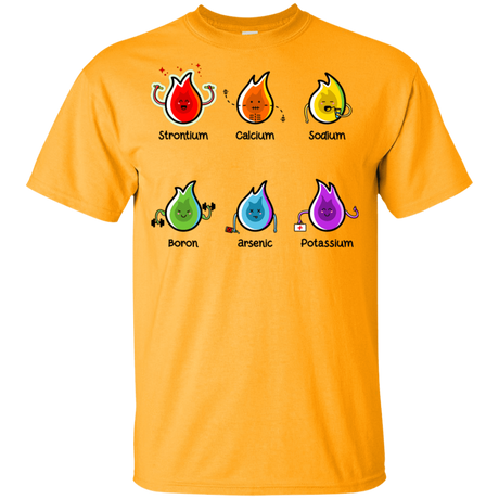 T-Shirts Gold / YXS Flaming Elements Science Youth T-Shirt