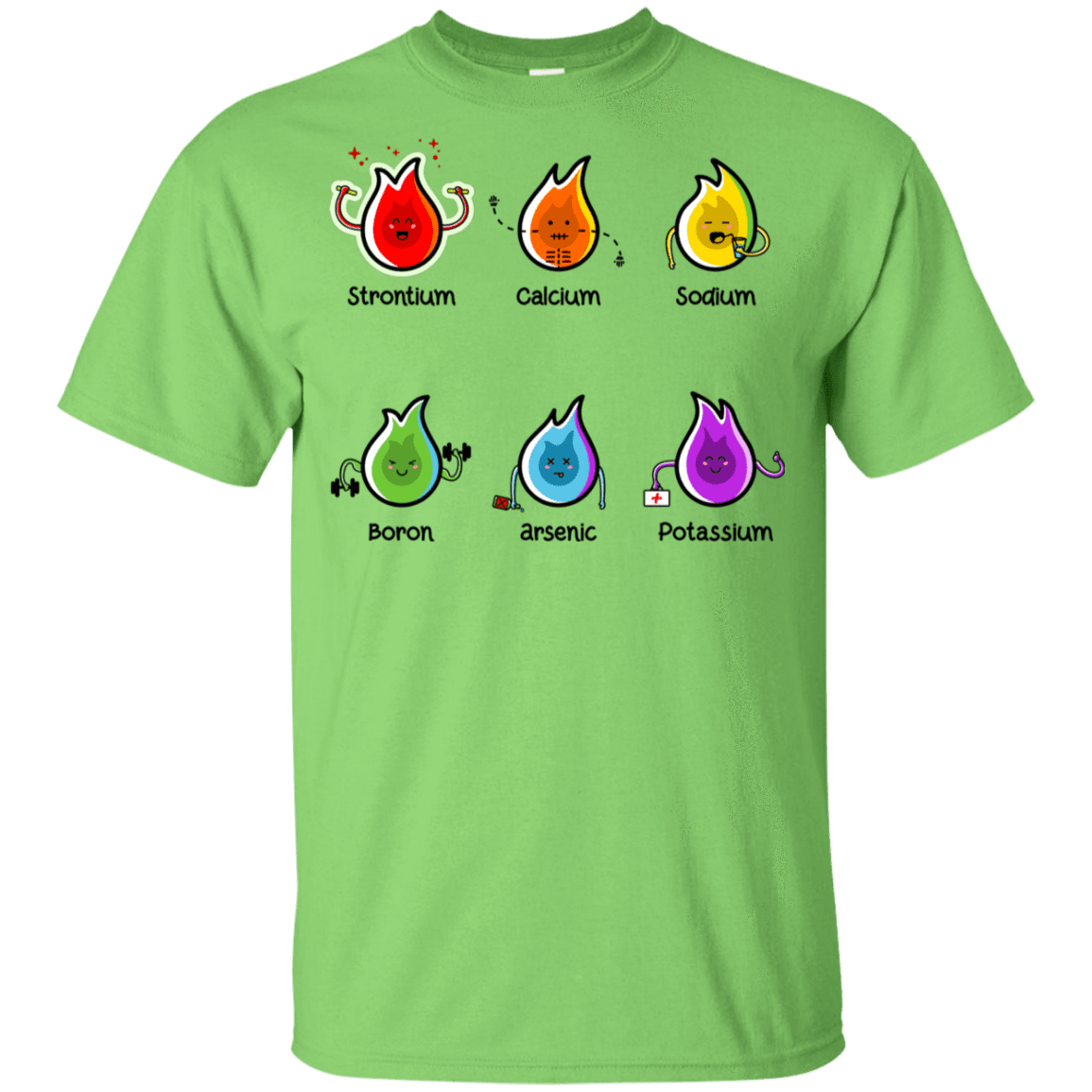 T-Shirts Lime / YXS Flaming Elements Science Youth T-Shirt