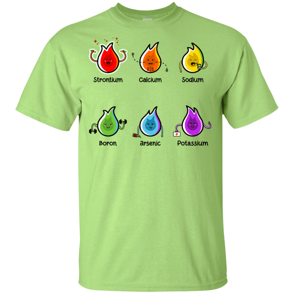 T-Shirts Mint Green / YXS Flaming Elements Science Youth T-Shirt