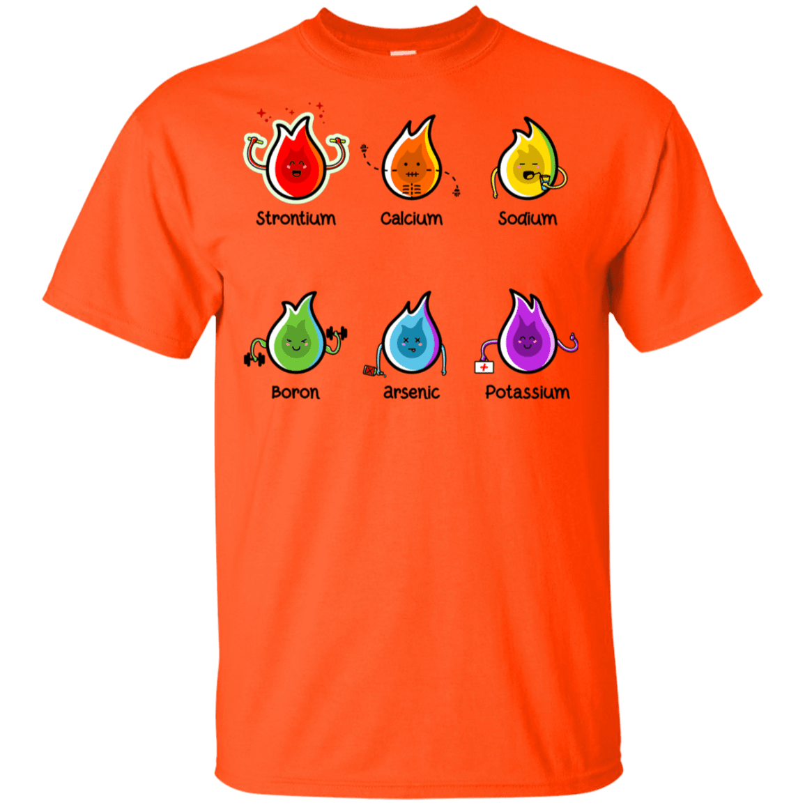 T-Shirts Orange / YXS Flaming Elements Science Youth T-Shirt