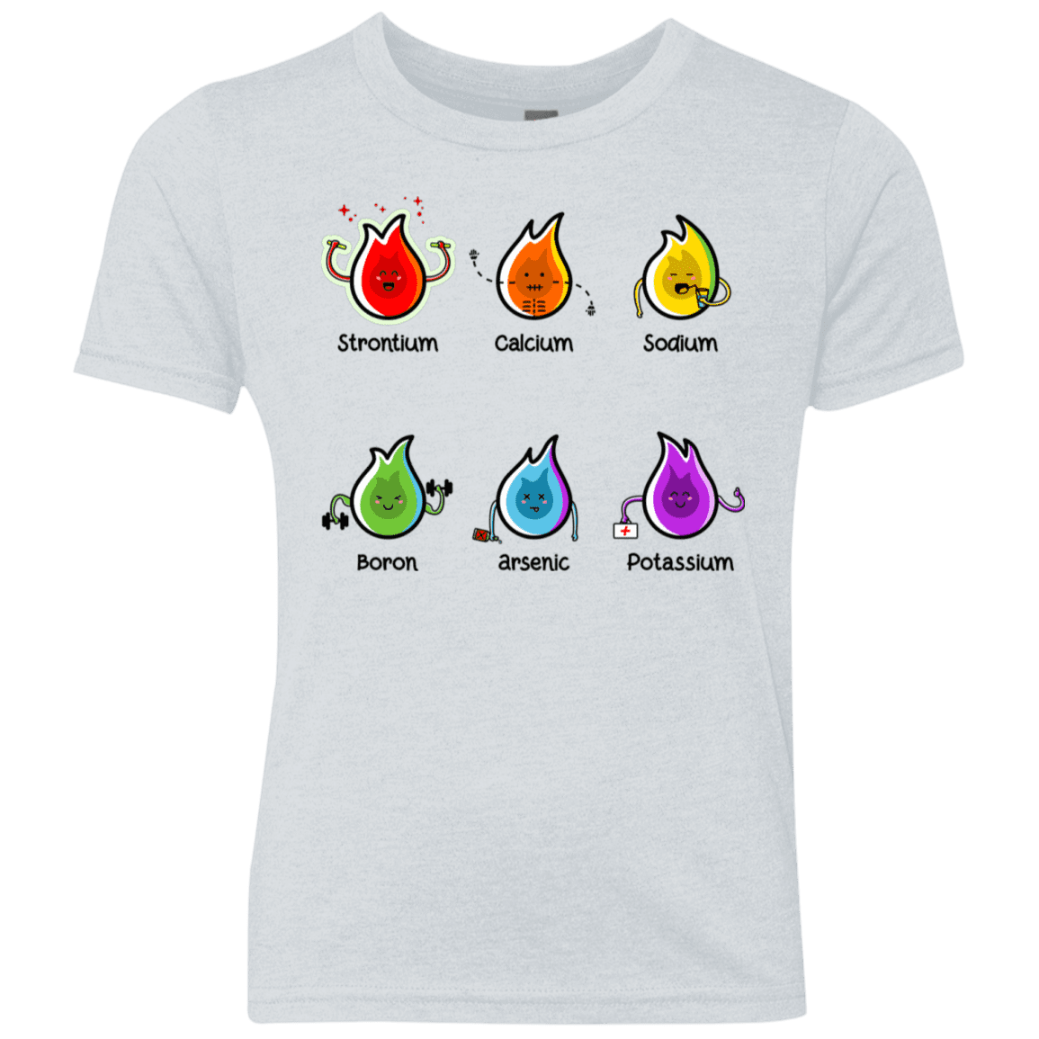 T-Shirts Heather White / YXS Flaming Elements Science Youth Triblend T-Shirt