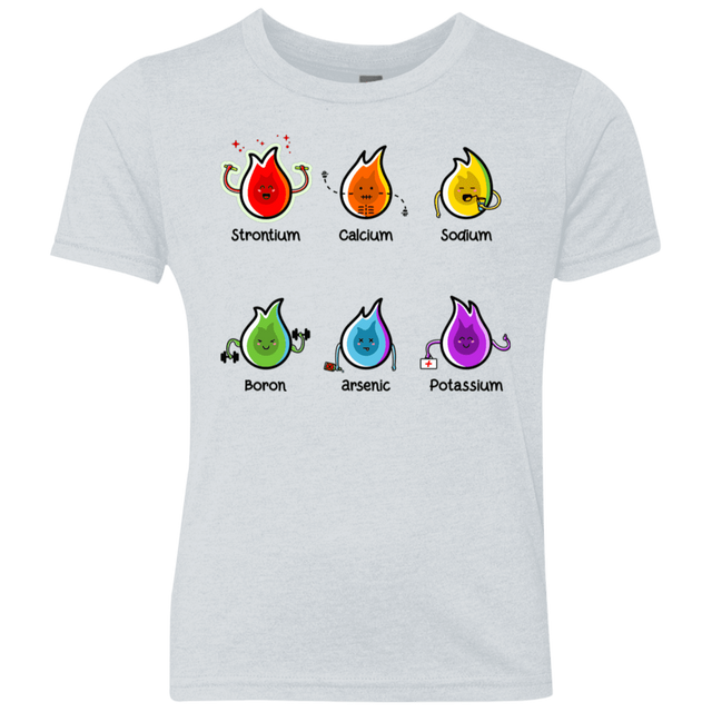 T-Shirts Heather White / YXS Flaming Elements Science Youth Triblend T-Shirt