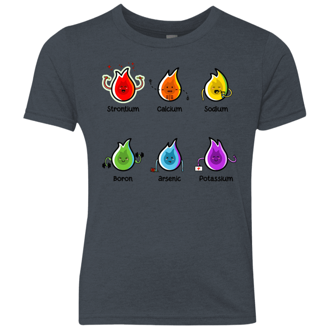 T-Shirts Vintage Navy / YXS Flaming Elements Science Youth Triblend T-Shirt