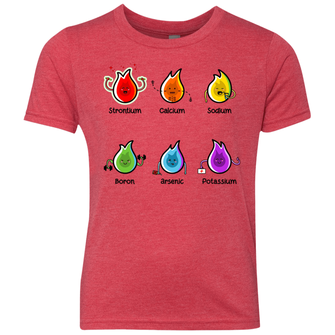 T-Shirts Vintage Red / YXS Flaming Elements Science Youth Triblend T-Shirt