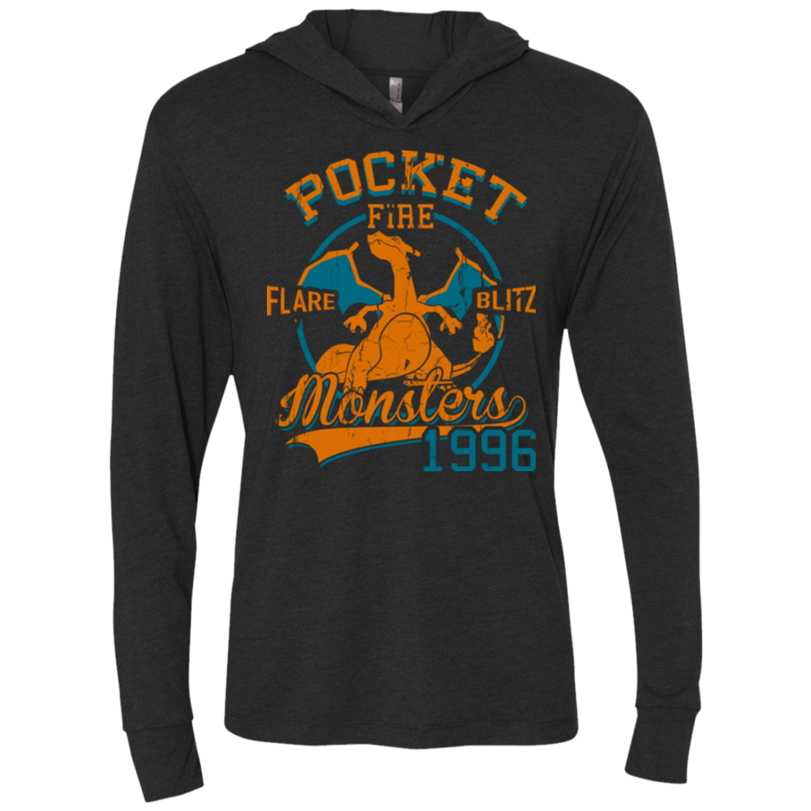 T-Shirts Vintage Black / X-Small FLARE BLITZ Triblend Long Sleeve Hoodie Tee