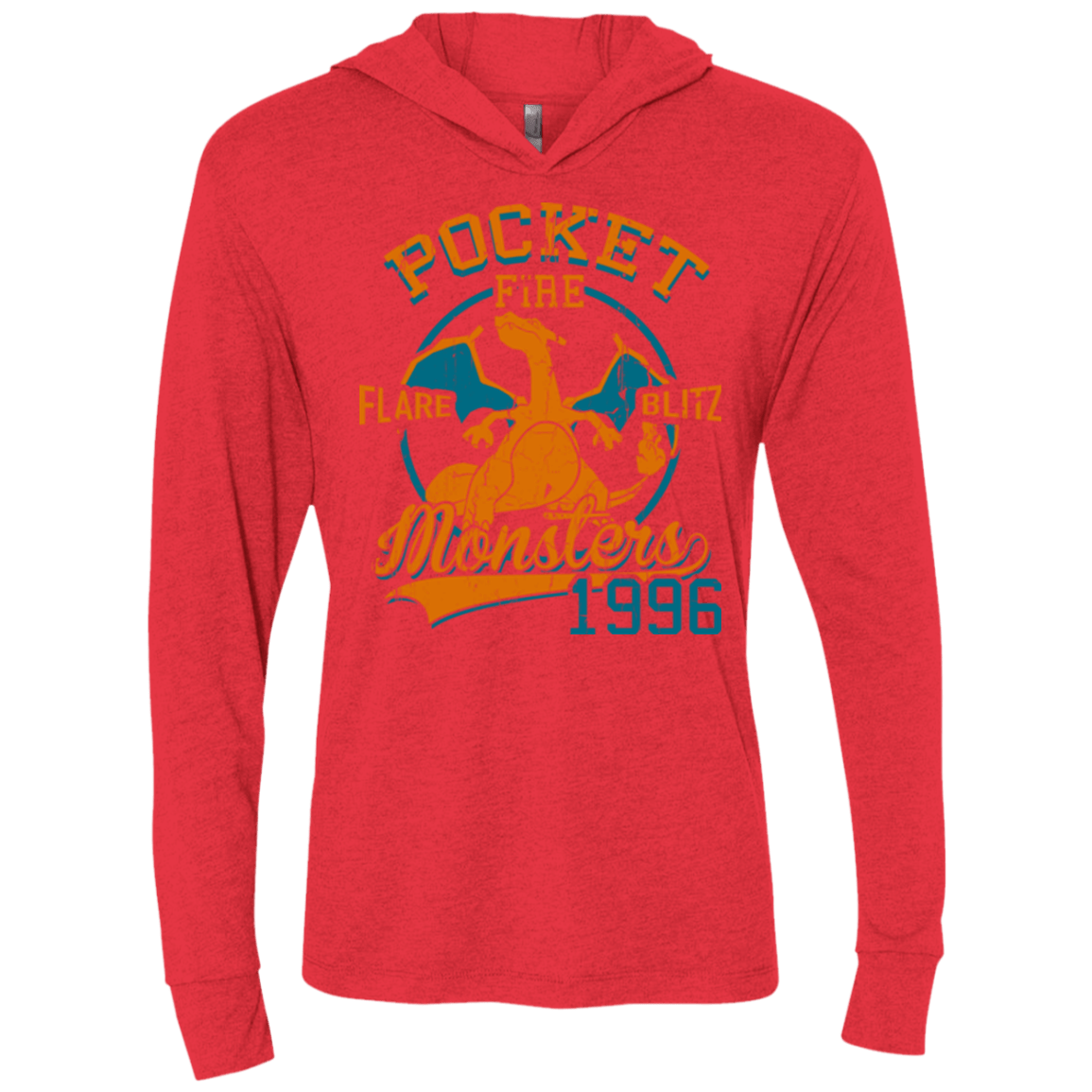 T-Shirts Vintage Red / X-Small FLARE BLITZ Triblend Long Sleeve Hoodie Tee