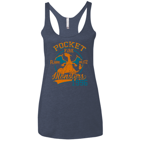 T-Shirts Vintage Navy / X-Small FLARE BLITZ Women's Triblend Racerback Tank