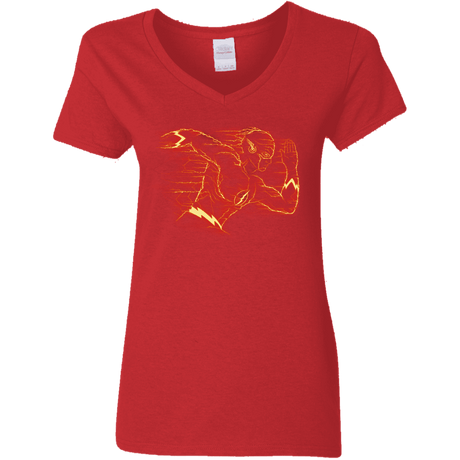 T-Shirts Red / S Flash Women's V-Neck T-Shirt