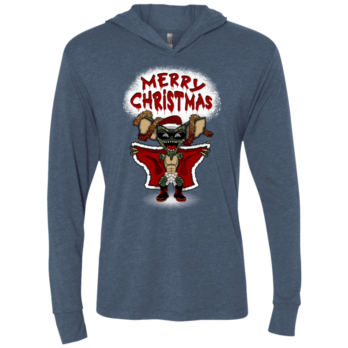 T-Shirts Indigo / X-Small Flashing Through The Snow Triblend Long Sleeve Hoodie Tee