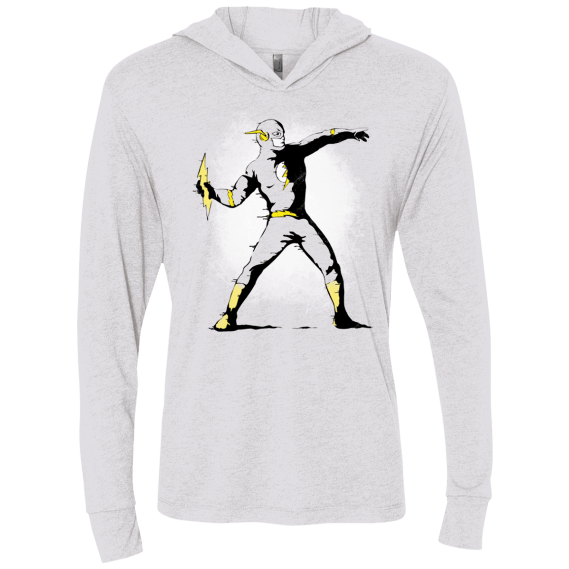 T-Shirts Heather White / X-Small Flashsy Triblend Long Sleeve Hoodie Tee