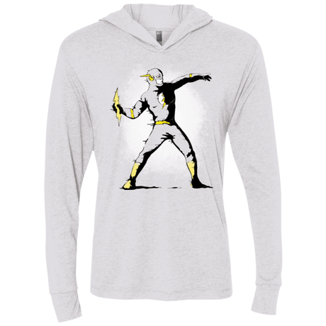 T-Shirts Heather White / X-Small Flashsy Triblend Long Sleeve Hoodie Tee