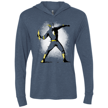 T-Shirts Indigo / X-Small Flashsy Triblend Long Sleeve Hoodie Tee