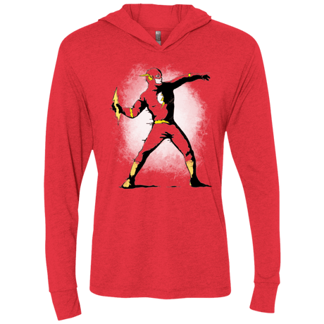 T-Shirts Vintage Red / X-Small Flashsy Triblend Long Sleeve Hoodie Tee