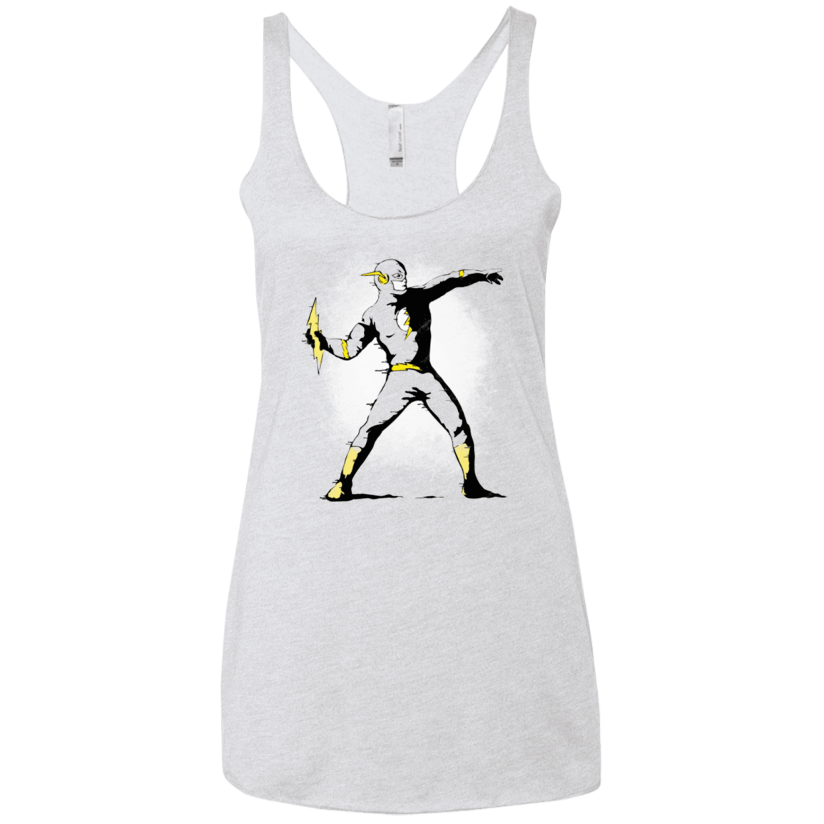 T-Shirts Heather White / X-Small Flashsy Women's Triblend Racerback Tank