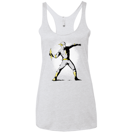 T-Shirts Heather White / X-Small Flashsy Women's Triblend Racerback Tank
