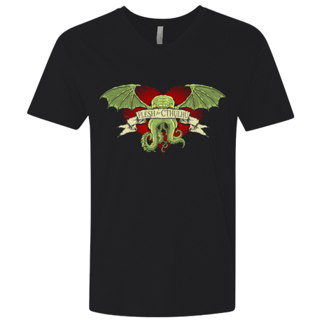 T-Shirts Black / X-Small Flesh For Cthulhu Men's Premium V-Neck