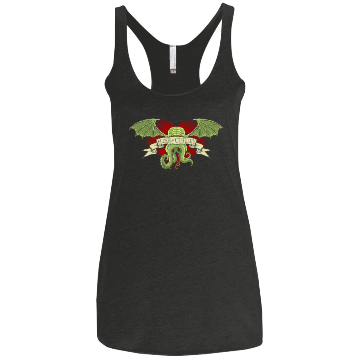 T-Shirts Vintage Black / X-Small Flesh For Cthulhu Women's Triblend Racerback Tank