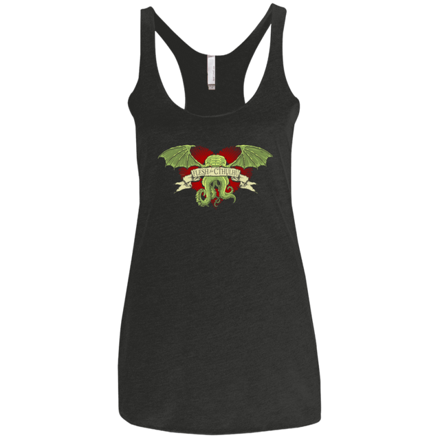 T-Shirts Vintage Black / X-Small Flesh For Cthulhu Women's Triblend Racerback Tank