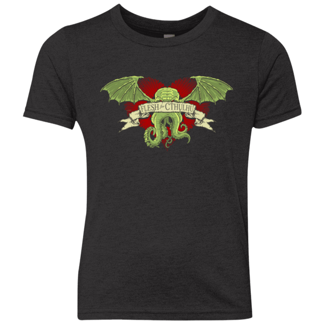 T-Shirts Vintage Black / YXS Flesh For Cthulhu Youth Triblend T-Shirt