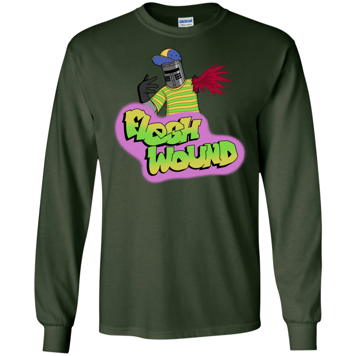 T-Shirts Forest Green / S Flesh Wound Long Sleeve T-Shirt