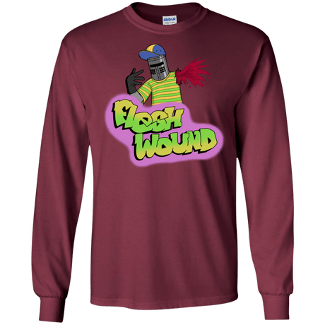 T-Shirts Maroon / S Flesh Wound Long Sleeve T-Shirt
