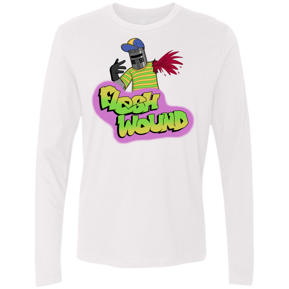 T-Shirts White / S Flesh Wound Men's Premium Long Sleeve