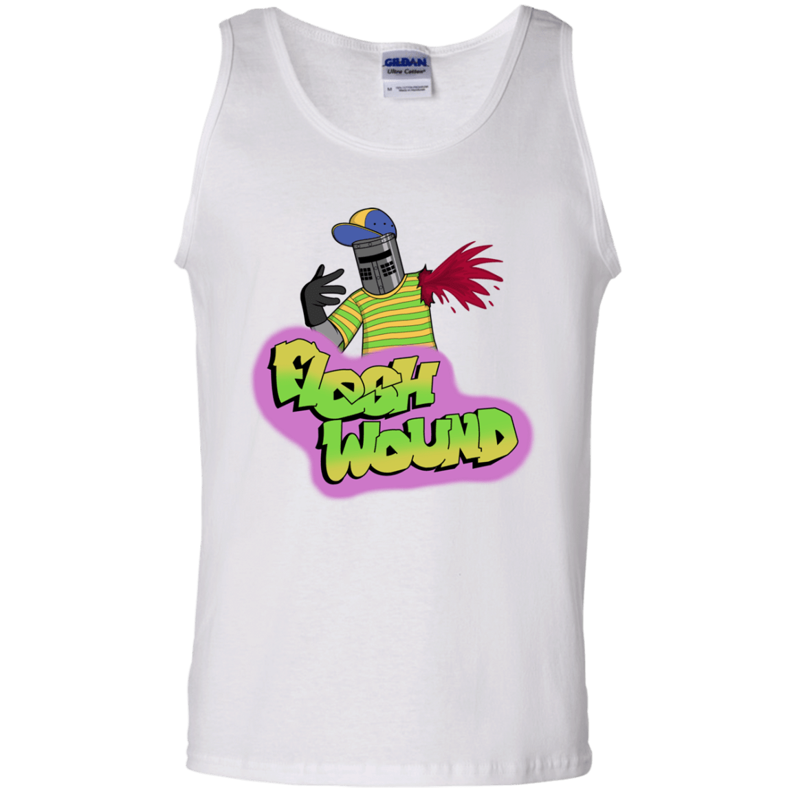 T-Shirts White / S Flesh Wound Men's Tank Top