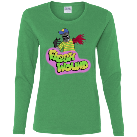 T-Shirts Irish Green / S Flesh Wound Women's Long Sleeve T-Shirt
