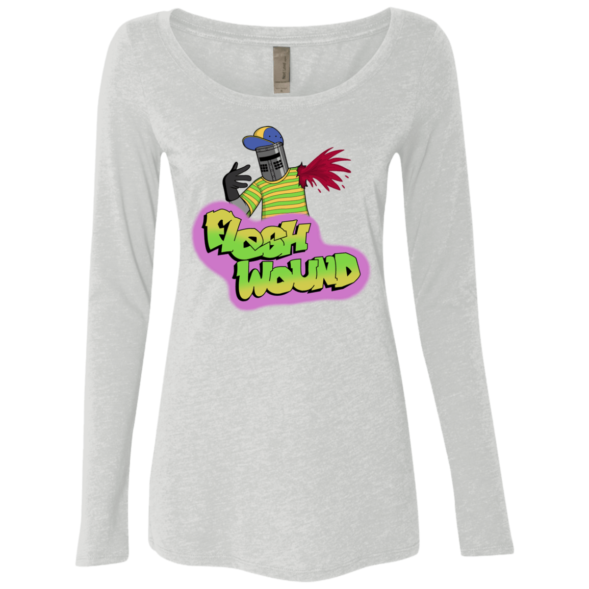 T-Shirts Heather White / S Flesh Wound Women's Triblend Long Sleeve Shirt