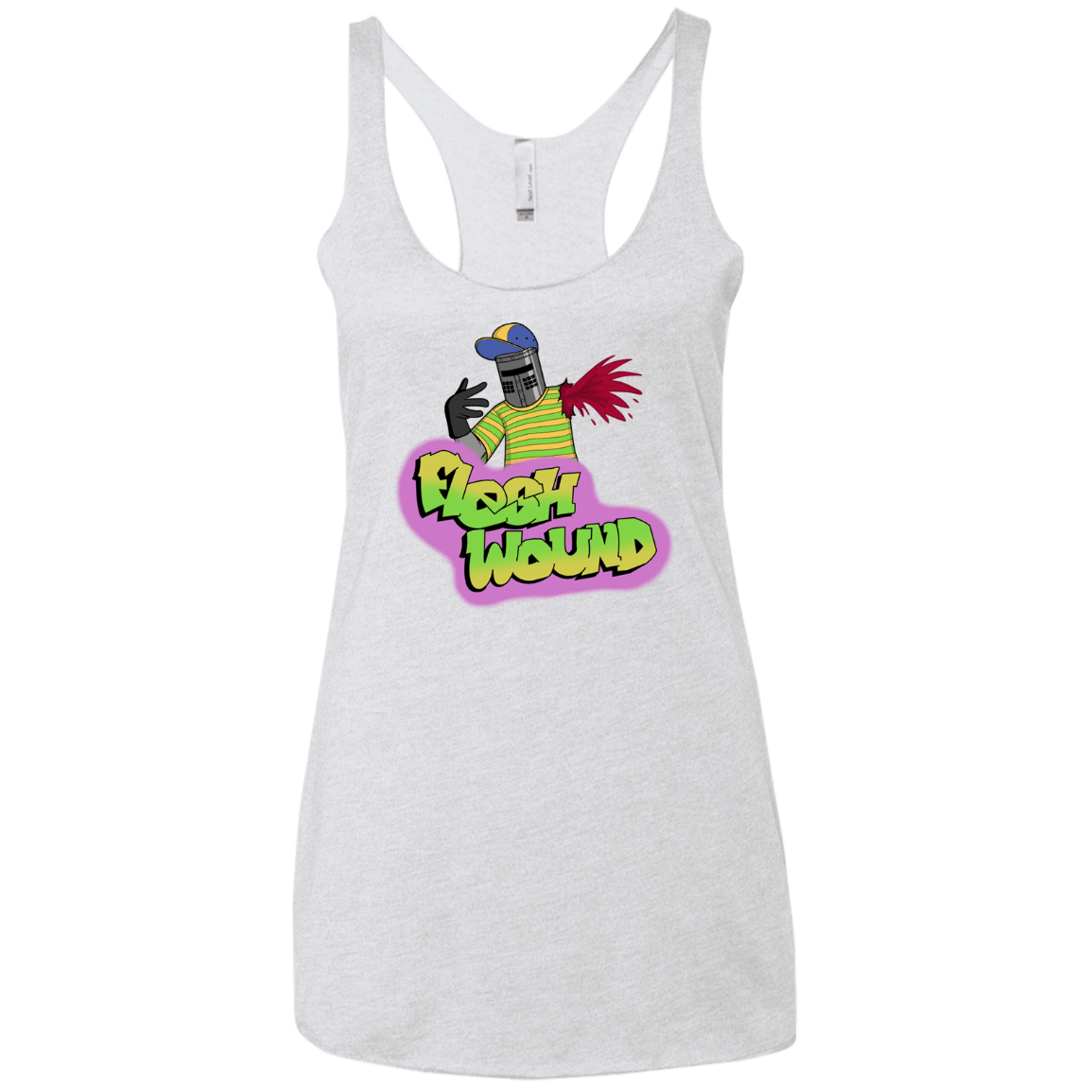 T-Shirts Heather White / X-Small Flesh Wound Women's Triblend Racerback Tank