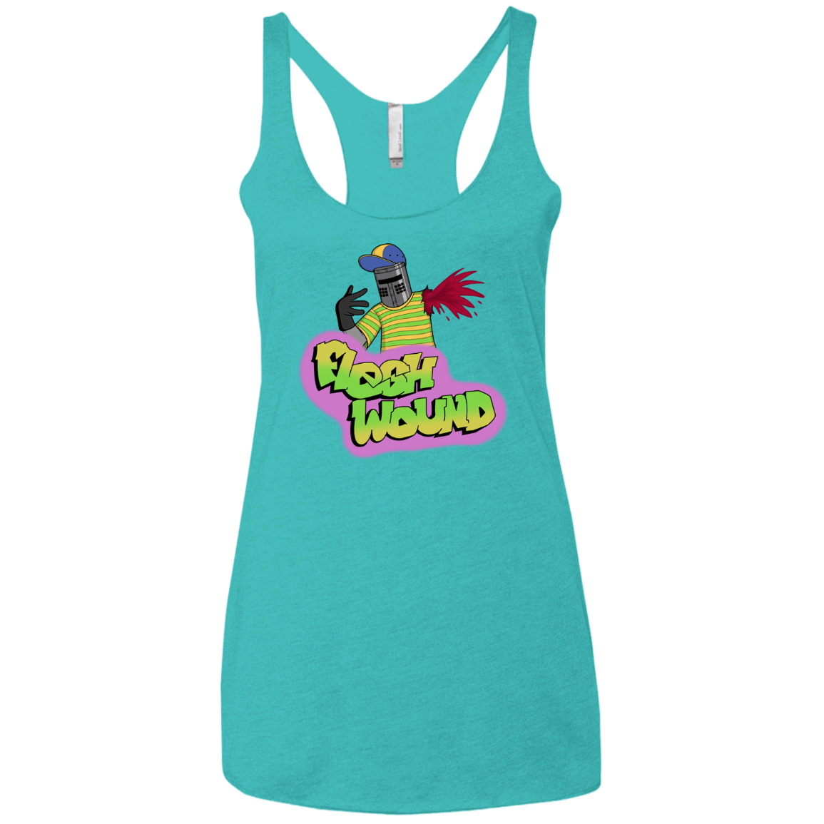 T-Shirts Tahiti Blue / X-Small Flesh Wound Women's Triblend Racerback Tank