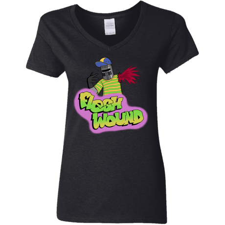 T-Shirts Black / S Flesh Wound Women's V-Neck T-Shirt