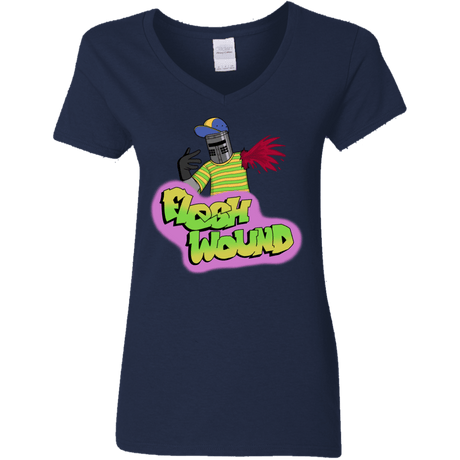 T-Shirts Navy / S Flesh Wound Women's V-Neck T-Shirt