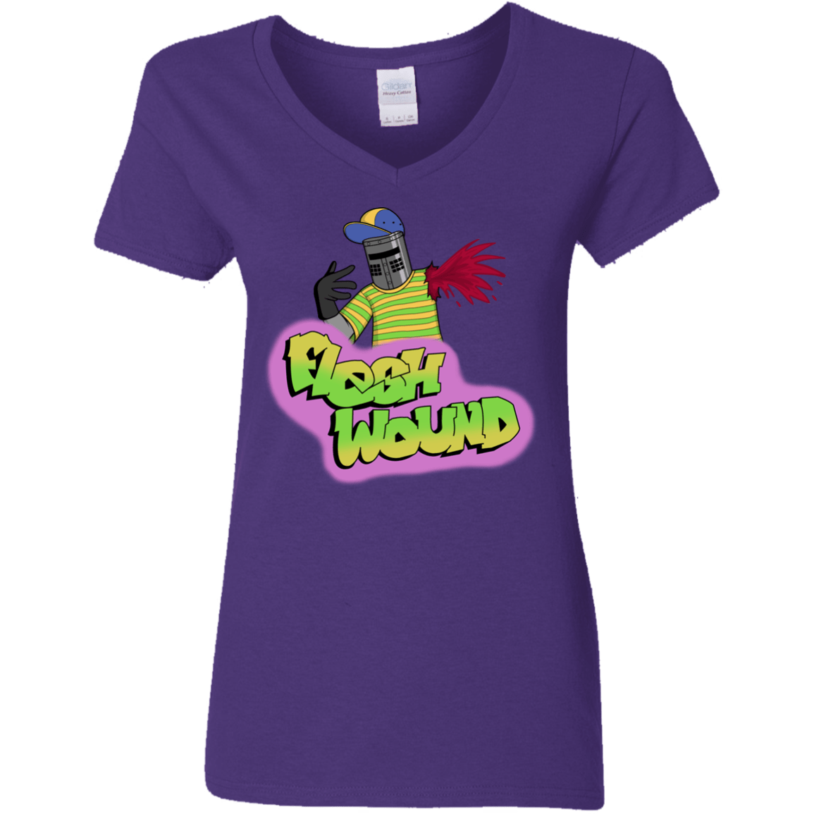 T-Shirts Purple / S Flesh Wound Women's V-Neck T-Shirt