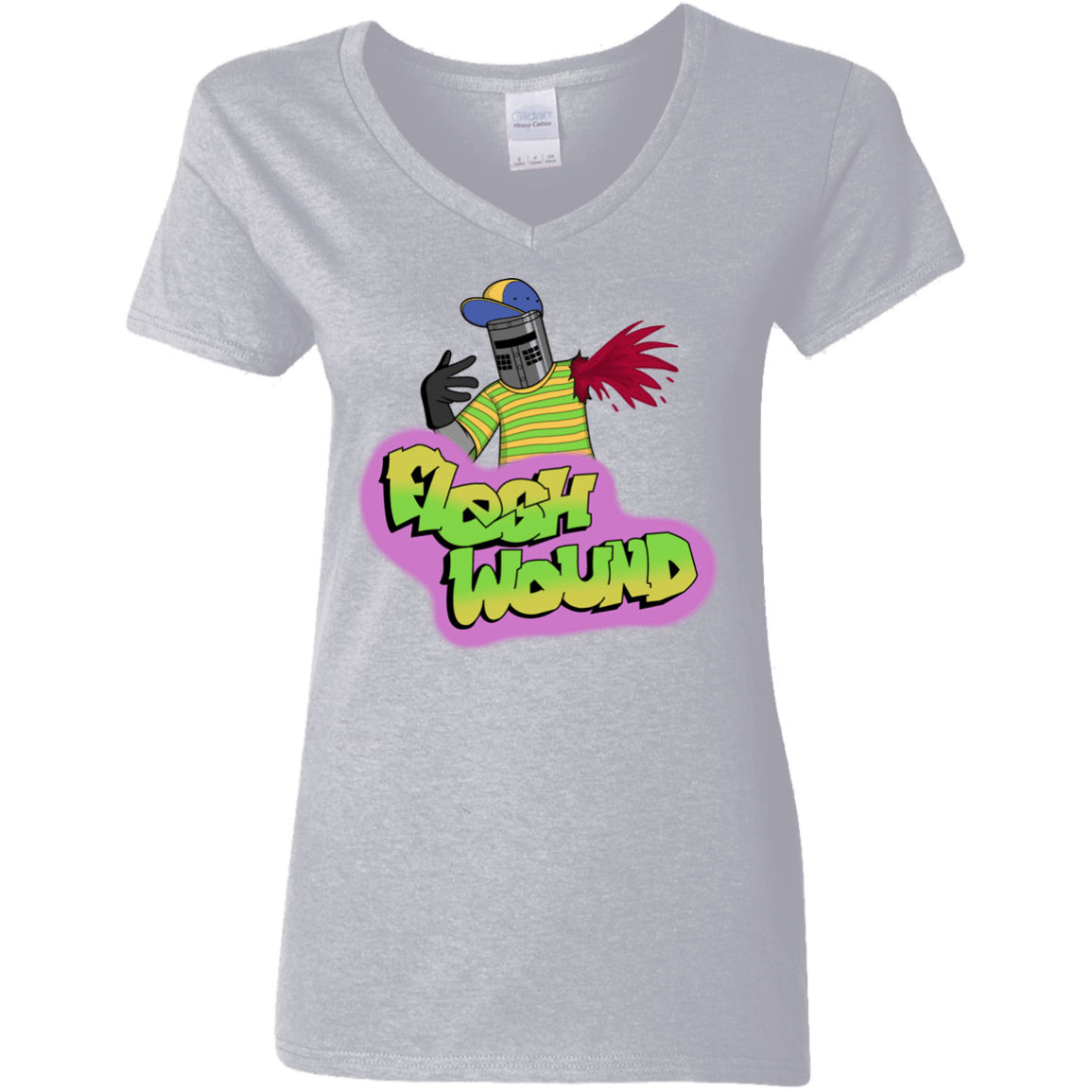 T-Shirts Sport Grey / S Flesh Wound Women's V-Neck T-Shirt