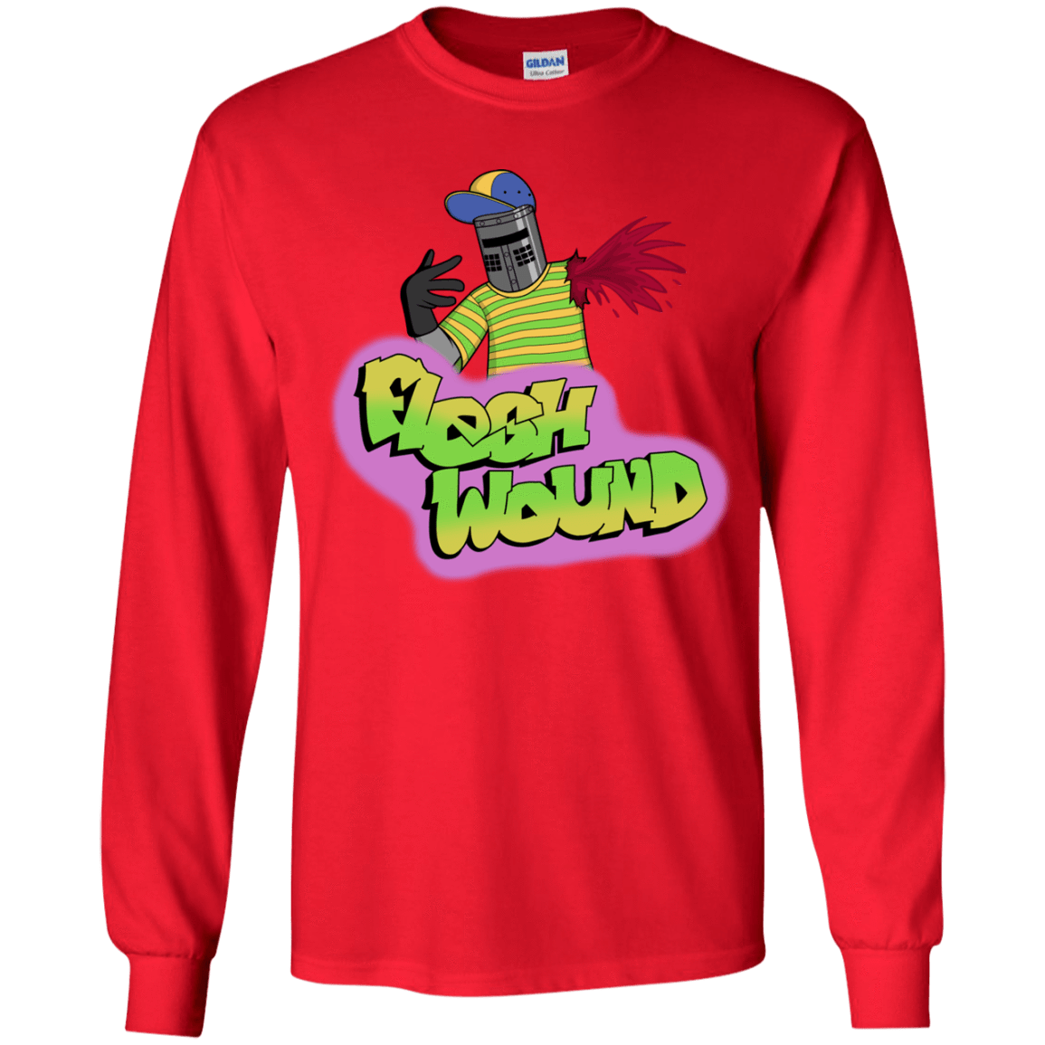 T-Shirts Red / YS Flesh Wound Youth Long Sleeve T-Shirt