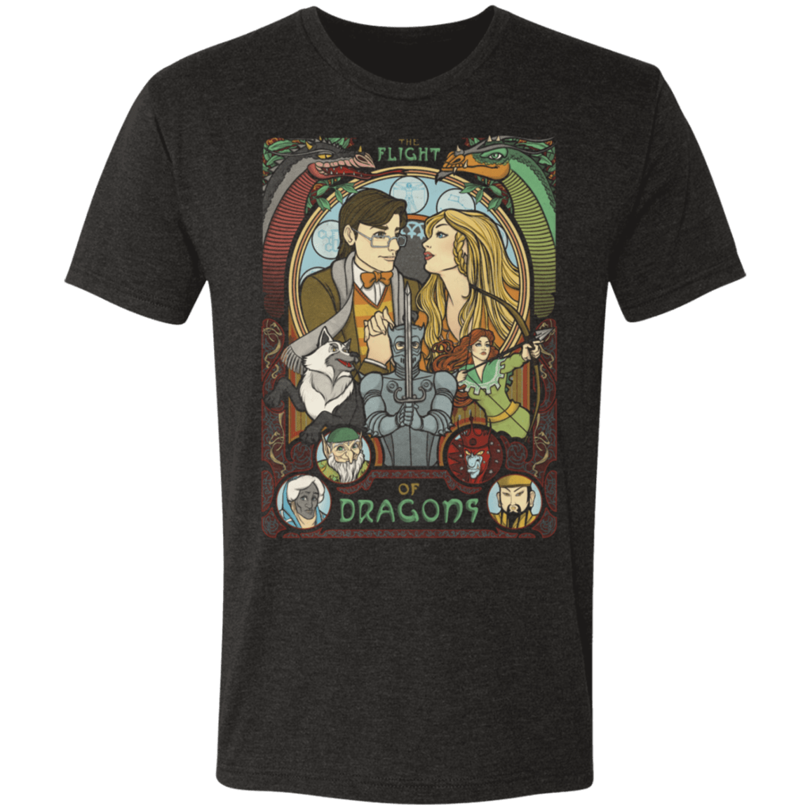 T-Shirts Vintage Black / S Flight of Dragons Men's Triblend T-Shirt