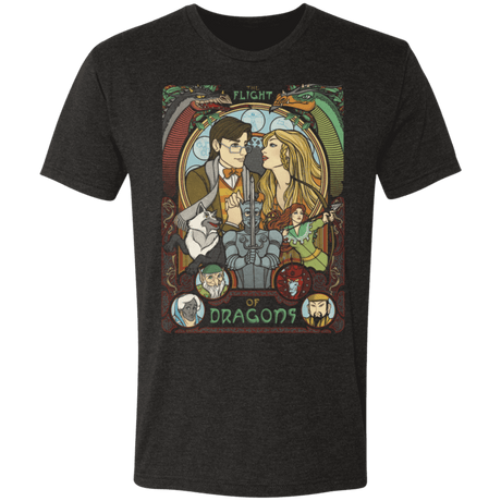 T-Shirts Vintage Black / S Flight of Dragons Men's Triblend T-Shirt