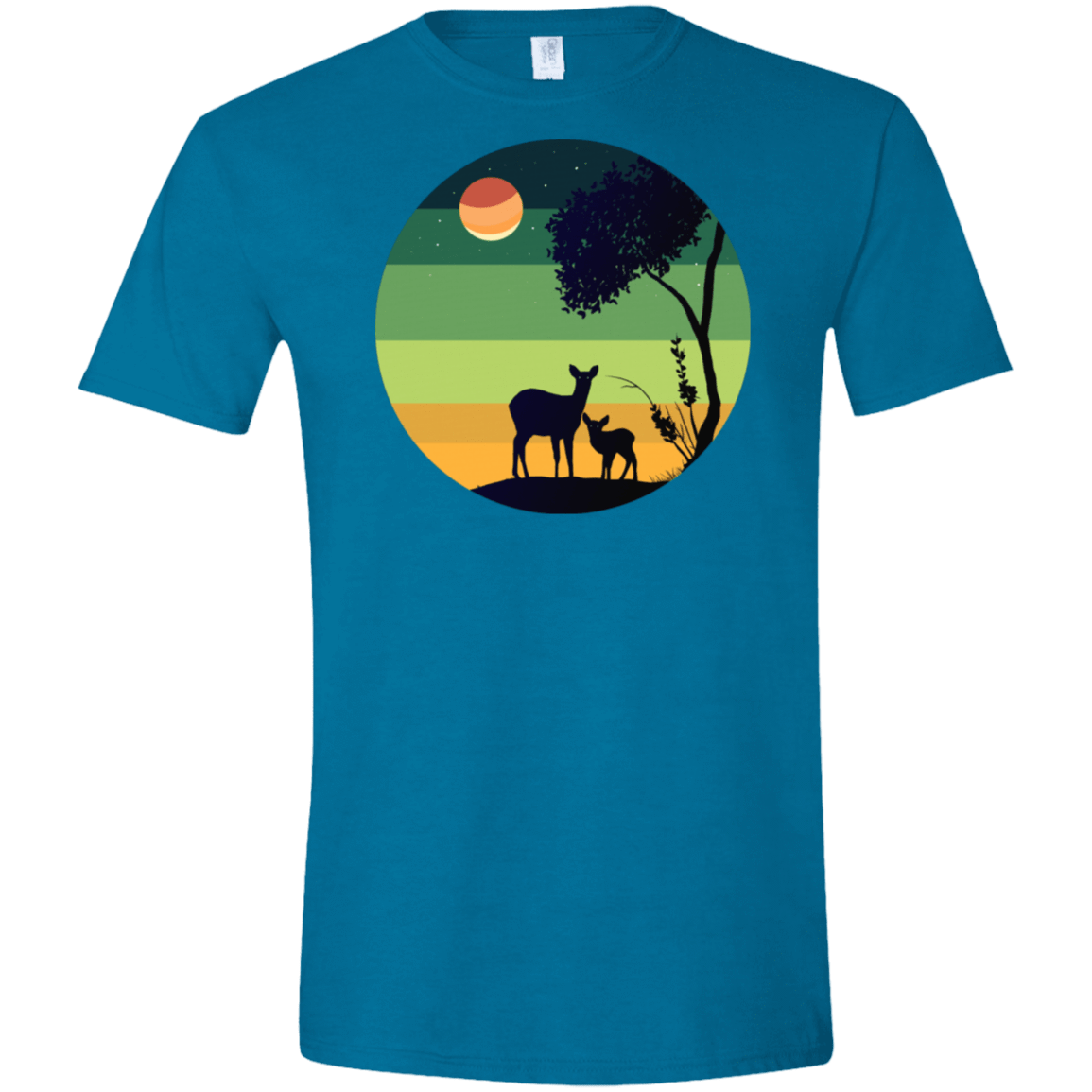 T-Shirts Antique Sapphire / S Florest Men's Semi-Fitted Softstyle