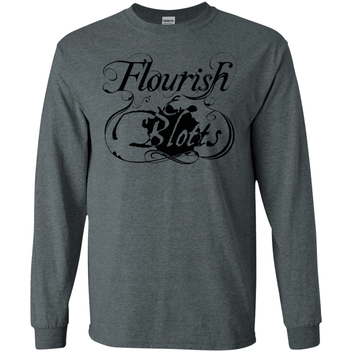 T-Shirts Dark Heather / S Flourish and Blotts of Diagon Alley Men's Long Sleeve T-Shirt