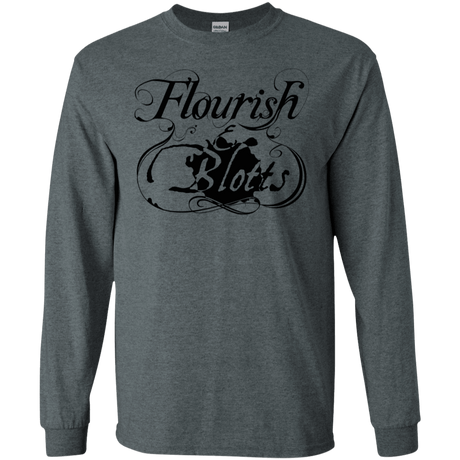 T-Shirts Dark Heather / S Flourish and Blotts of Diagon Alley Men's Long Sleeve T-Shirt