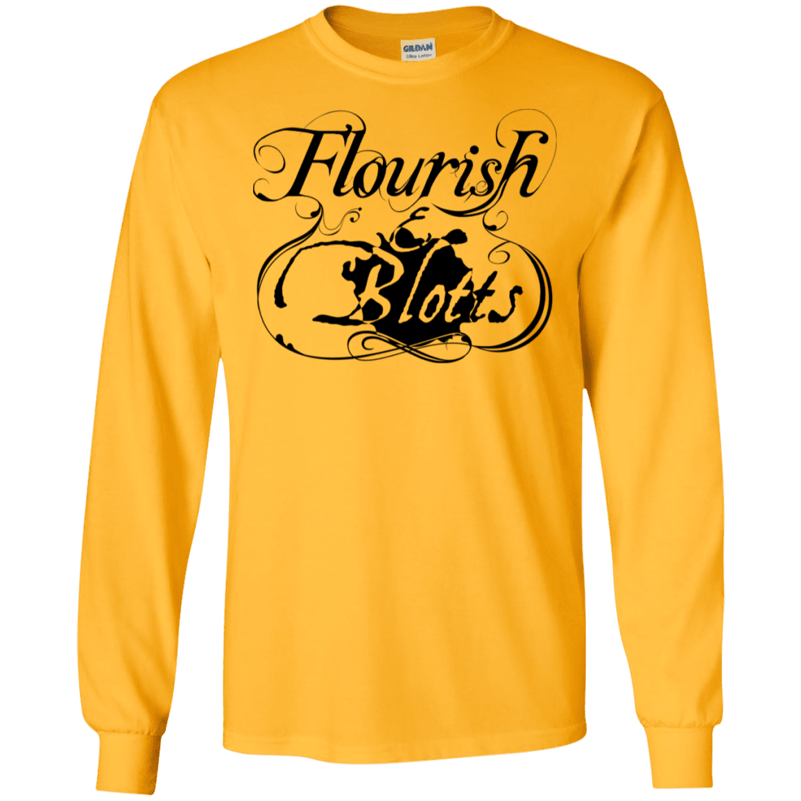 T-Shirts Gold / S Flourish and Blotts of Diagon Alley Men's Long Sleeve T-Shirt